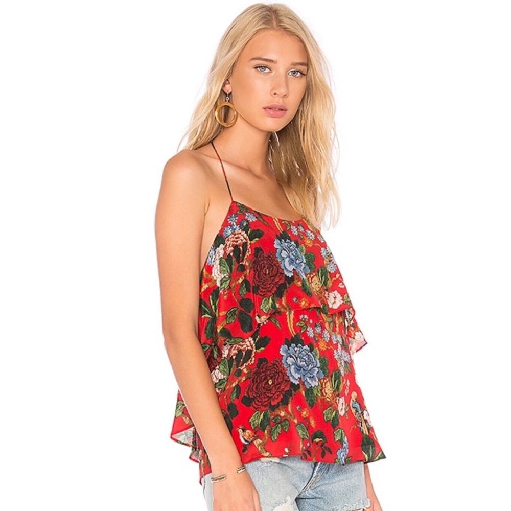 HP🎉Alice + Olivia Marybeth Silk Floral Halter Top